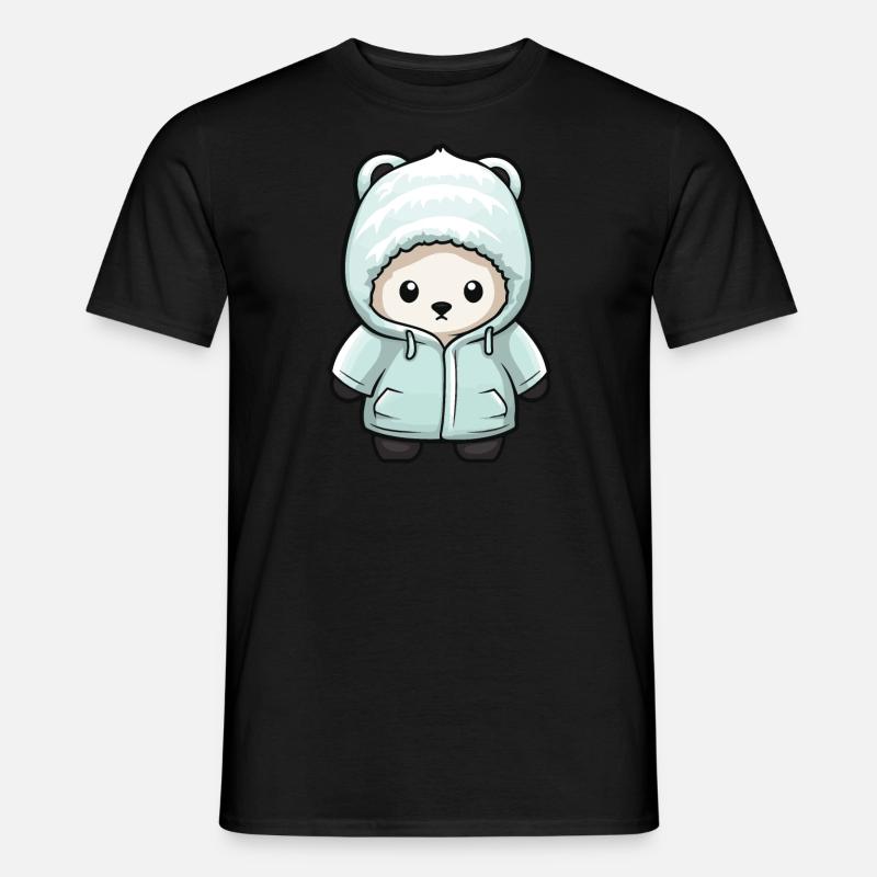 Eisbär Winter Polar Bär Comic - Männer T-Shirt - Schwarz