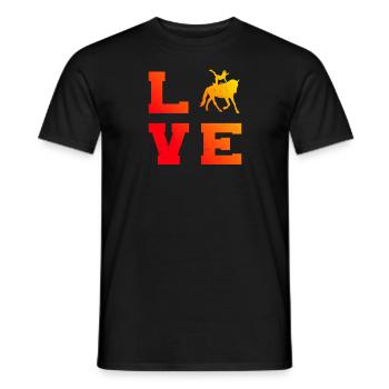 Équitation, exercices d’équilibre, saut en équipe - T-shirt homme - noir - Devant - AI Model Male 178 light (178cm)