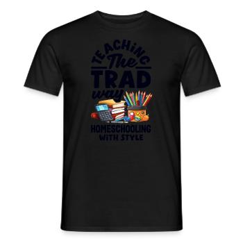 Classic Homeschool Mom Tradwife Homeschooling - Men's T-Shirt - black - Front - AI Model Male 178 light (178cm)