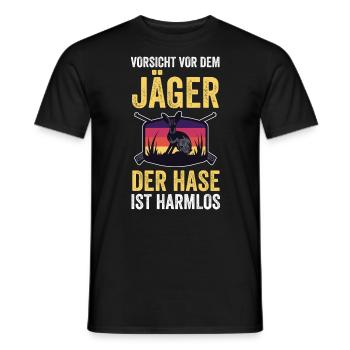 Hasenjäger Hasenjagd Kaninchenjagd Jäger - Männer T-Shirt - Schwarz - Vorne - AI Model Male 178 light (178cm)