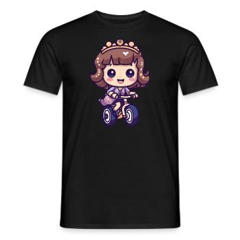 Fille De Bicyclette Mignonne - T-shirt homme - noir - Devant - AI Model Male 178 light (178cm)
