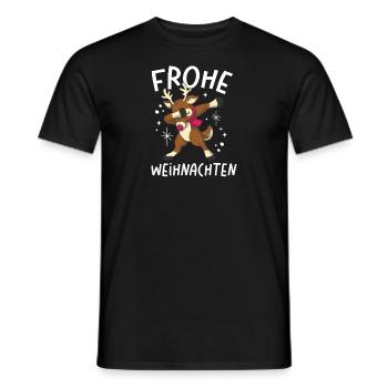 Frohe Weihnachten Rentier Lustig - Männer T-Shirt - Schwarz - Vorne - AI Model Male 178 light (178cm)