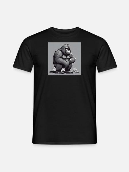 Gorilla crouching - Men's T-Shirt - black