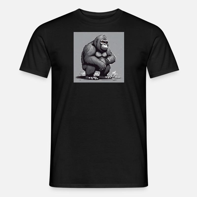 Gorilla hockend - Männer T-Shirt - Schwarz