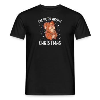 Christmas Squirrel I'm Nuts About Christmas - Men's T-Shirt - black - Front - AI Model Male 178 light (178cm)