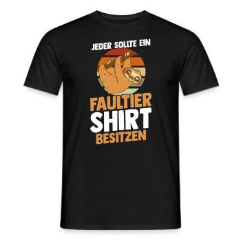 Faultier - Männer T-Shirt - Schwarz - Vorne - AI Model Male 178 light (178cm)