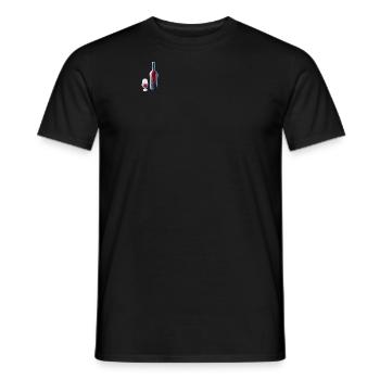 Bouteille de vin / Verre à vin Polygon - T-shirt homme - noir - Devant - AI Model Male 178 light (178cm)