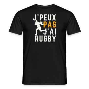 J'peux pas j'ai Rugby - T-shirt homme - noir - Devant - AI Model Male 178 light (178cm)