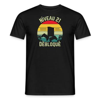 Level 21 Unlocked - Men's T-Shirt - black - Front - AI Model Male 178 light (178cm)