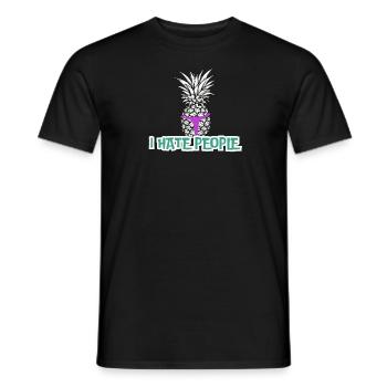I hate People Ananas im Tanga | Party - Männer T-Shirt - Schwarz - Vorne - AI Model Male 178 light (178cm)