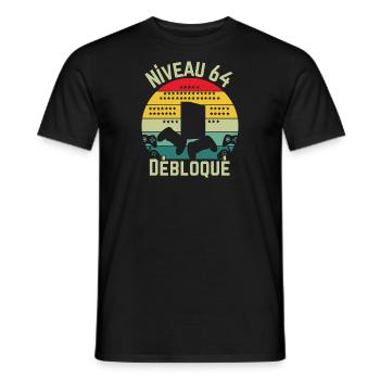 Level 64 Cleared - Men's T-Shirt - black - Front - AI Model Male 178 light (178cm)