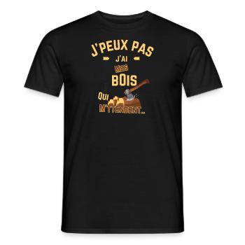 J Peux Pas J Ai Mes Bois Qui M attendent - T-shirt homme - noir - Devant - AI Model Male 178 light (178cm)