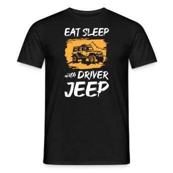 Mangez Dormez avec les Jeeps Driver - T-shirt homme - noir - Devant - AI Model Male 178 light (178cm)