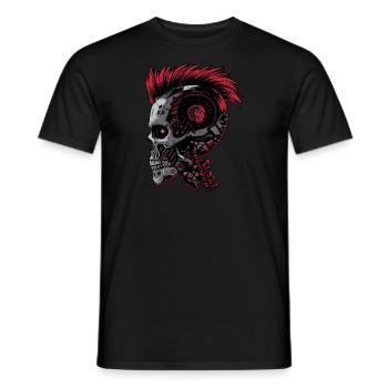 Horror Punk Zombie cyborg - Men's T-Shirt - black - Front - AI Model Male 178 light (178cm)