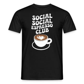 Social Espresso Club - Geschenke für Kaffee-Fans - Männer T-Shirt - Schwarz - Vorne - AI Model Male 178 light (178cm)