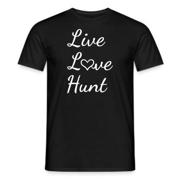 Hunter Live Love Hunting - Men's T-Shirt - black - Front - AI Model Male 178 light (178cm)
