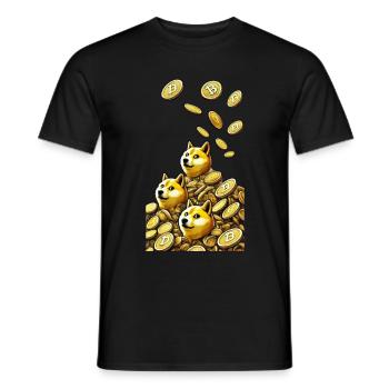 Goldener Doge-Regen Design - Männer T-Shirt - Schwarz - Vorne - AI Model Male 178 light (178cm)