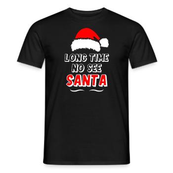 Long Time No See Santa - Men's T-Shirt - black - Front - AI Model Male 178 light (178cm)