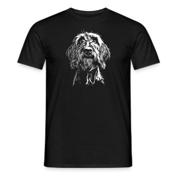Spinone Italiano Portrait Chiens Chien de chasse - T-shirt homme - noir - Devant - AI Model Male 178 light (178cm)