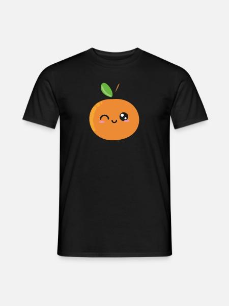 Sweet Orange Kawaii Drawing - Men's T-Shirt - black