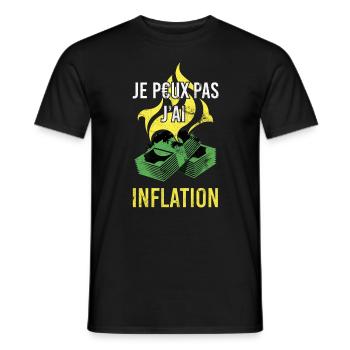 Je Peux Pas J'ai Inflation - Humour Tendance - T-shirt homme - noir - Devant - AI Model Male 178 light (178cm)