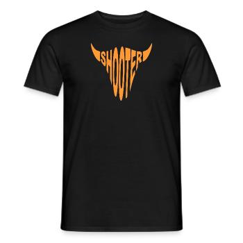 Shooter BullSkull orange - Men's T-Shirt - black - Front - AI Model Male 178 light (178cm)