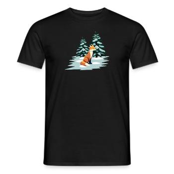 Fuchs im Schnee - Männer T-Shirt - Schwarz - Vorne - AI Model Male 178 light (178cm)