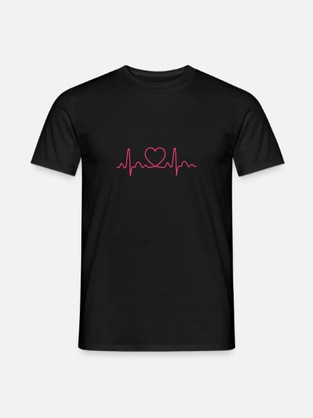 Herzschlag Puls Puls Geschenkidee - Männer T-Shirt - Schwarz