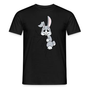 Rabbit eats fabric - Men's T-Shirt - black - Front - AI Model Male 178 light (178cm)