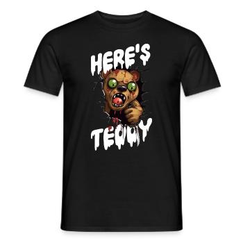 Zombie Teddy Halloween Monster Horror Knife - Men's T-Shirt - black - Front - AI Model Male 178 light (178cm)
