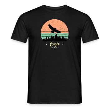 Eagle Vintage Animals Bird of Prey Bird - Men's T-Shirt - black - Front - AI Model Male 178 light (178cm)