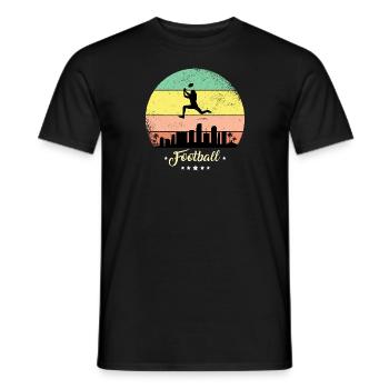 Amarican Football Vintage Sport Retro Sunset - Men's T-Shirt - black - Front - AI Model Male 178 light (178cm)