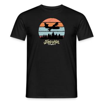 Fire Fighting Aircraft Vintage Aircraft - Men's T-Shirt - black - Front - AI Model Male 178 light (178cm)