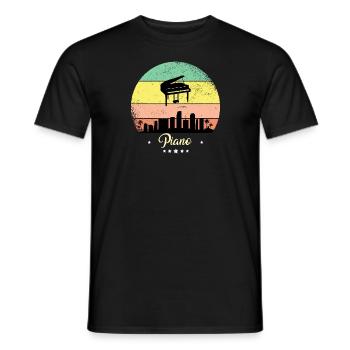 Piano Vintage Music Pianiste - T-shirt homme - noir - Devant - AI Model Male 178 light (178cm)