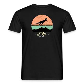 T-Rex Tyrannosaurus Rex Vintage Dinosaurier Retro - Männer T-Shirt - Schwarz - Vorne - AI Model Male 178 light (178cm)