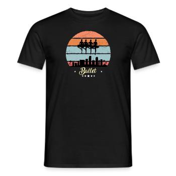 Ballett Tanzen Vintage Retro Sport Sonnenuntergang - Männer T-Shirt - Schwarz - Vorne - AI Model Male 178 light (178cm)
