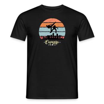 Capoeira Vintage Retro Sunset Sports - Men's T-Shirt - black - Front - AI Model Male 178 light (178cm)