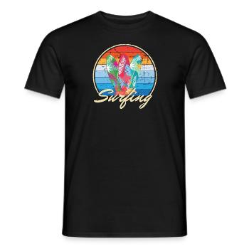 Surf Surf SurfBoard Motif en Vintage Look Cadeau - T-shirt homme - noir - Devant - AI Model Male 178 light (178cm)