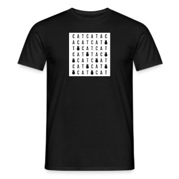 Cat Word Search design - Men's T-Shirt - black - Front - AI Model Male 178 light (178cm)