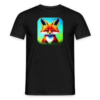 Niedlicher bunter Fuchs - Männer T-Shirt - Schwarz - Vorne - AI Model Male 178 light (178cm)