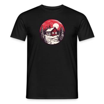 Cabane d’hiver - T-shirt homme - noir - Devant - AI Model Male 178 light (178cm)