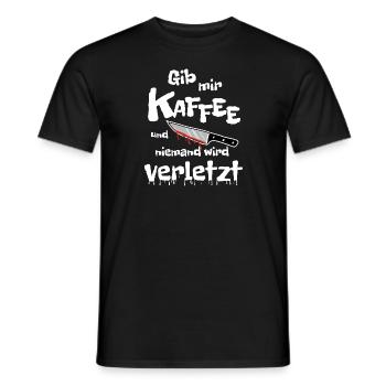 Gib mir Kaffee und niemand wird verletzt - Lustig - Männer T-Shirt - Schwarz - Vorne - AI Model Male 178 light (178cm)