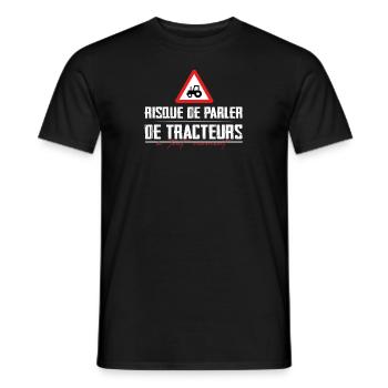 Risque de parler de tracteurs - T-shirt homme - noir - Devant - AI Model Male 178 light (178cm)