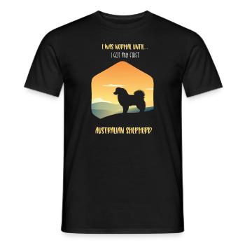 Australian Shepherd Geschenk - Männer T-Shirt - Schwarz - Vorne - AI Model Male 178 light (178cm)
