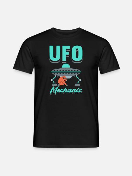 UFO-Mechaniker - Männer T-Shirt - Schwarz