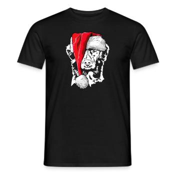 Santa Nouvelle-Écosse Duck Tolling Retriever Noël - T-shirt homme - noir - Devant - AI Model Male 178 light (178cm)
