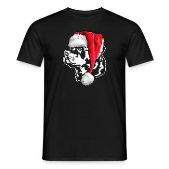 Père Noël Rottweiler Père Noël Père Noël Wilsigns - T-shirt homme - noir - Devant - AI Model Male 178 light (178cm)