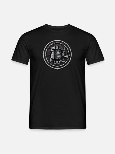 bitcoin pencil round - Männer T-Shirt - Schwarz
