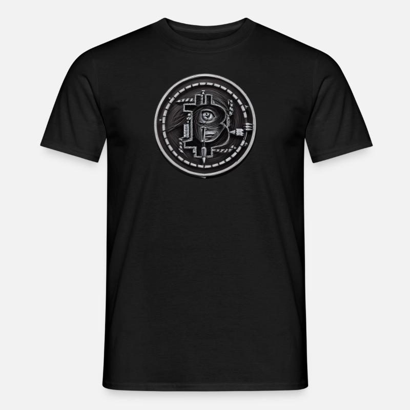 bitcoin pencil round - Männer T-Shirt - Schwarz