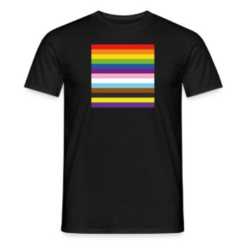 Inclusive Pride Flag Stripes - Men's T-Shirt - black - Front - AI Model Male 178 light (178cm)